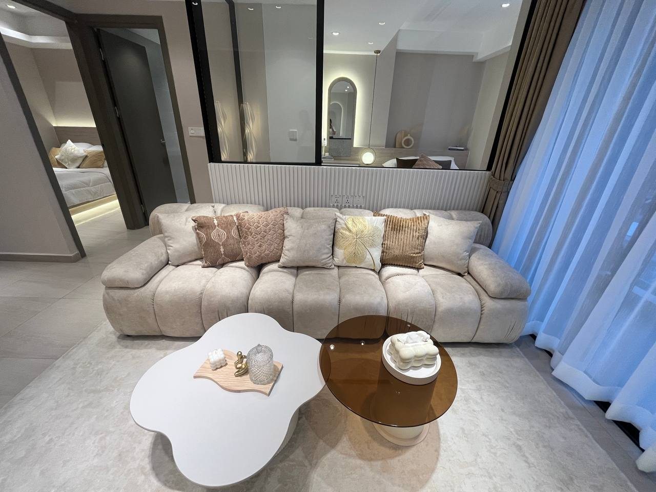 Time Square 7 two bedroom showroom living area in Toul Kork Phnom Penh